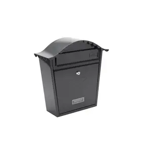 Classic Wall Mounted Galvanised Steel Lockable Weatherproof Post Box - 36x37x13cm Anthracite