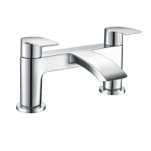 Nes Home Vago Deck Mounted Modern Chrome Waterfall Bath Filler Brass Tap