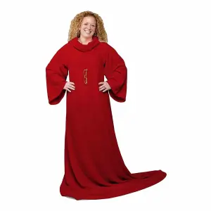 Snug Rug Cosy Sleeved Fleece Blanket With Sleeves and a Handy Pouch Pocket - RED