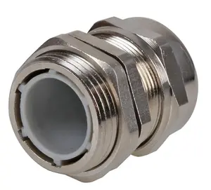 PRO POWER - M-MA M32 Brass Nickel Plated Cable Gland 16-22mm Dia.