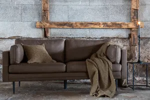 Boom Sofa , Black / Brown Microfibre