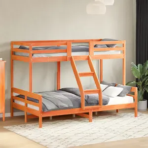 Berkfield Bunk Bed without Mattress 80x200/120x200 cm Wax Brown Solid Wood