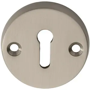 45mm Lock Profile Open Escutcheon 8mm Depth Satin Nickel Keyhole Cover