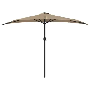 Berkfield Balcony Parasol with Aluminium Pole Taupe 300x150 cm Half