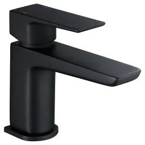 RAK Moon Matt Black Modern Basin Cloakroom Sink Mixer Tap Solid Brass