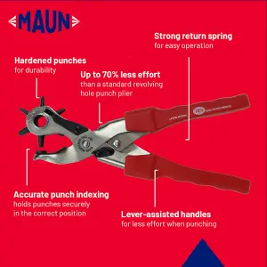 Maun Heavy Duty Revolving Leather Hole Punch Plier