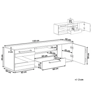 Beliani Industrial TV Stand Light Wood SALTER