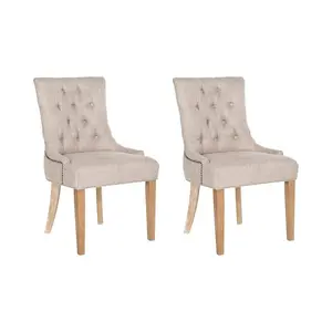 Baumgarten Upholstered Dining Chair (Set of 2) Cream / Whitewashed