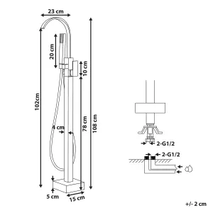 Freestanding Bathtub Faucet RIBBON White