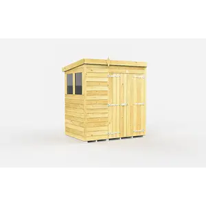 DIY Sheds 7x4 Pent Shed - Double Door With Windows