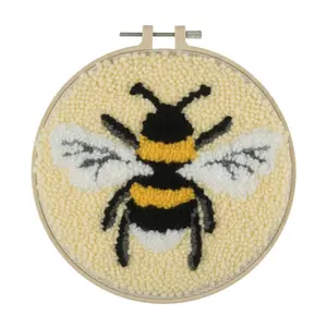 P/NEEDLE HOOP BEE - Punch Needle Kit: Yarn and Hoop: Bee - Trimits