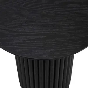 Maru Oak Round Side Table, Black - Daals - Side Tables