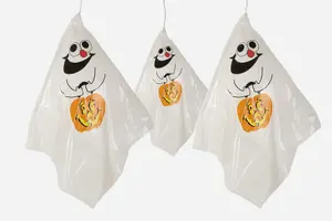 3Pcs Hanging White Ghost Halloween Decor - Indoor/Outdoor Spooky Party Theme