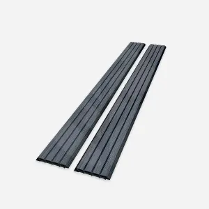 Acupanel Grey Exterior Composite Wood-Effect Slat Wall Panels 2 x 300cm x 19.2cm