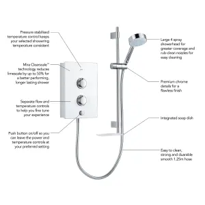 Mira Decor White Manual Electric Shower, 8.5kW