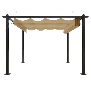 Berkfield Garden Gazebo with Retractable Roof 3x3 m Taupe