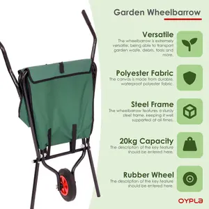 Oypla Lightweight Folding Garden Wheelbarrow Foldable Wheel Barrow