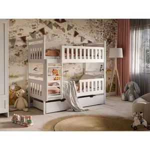 Tring Single (3') Standard Bunk Bed White Matt