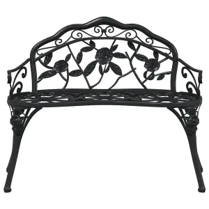 Berkfield Garden Bench 100 cm Cast Aluminium Black