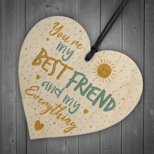 Red Ocean Handmade Best Friend Friendship Plaque Wooden Heart Birthday Thank You Gift Shabby Chic Sign