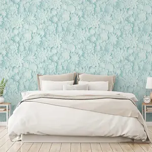 Fine Decor Dimensions 3D Effect Floral Teal Luxury Wallpaper FD42598