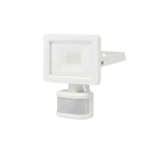 GoodHome Lucan AFD1017-IW White Mains-powered Cool white Outdoor LED PIR Floodlight 1000lm