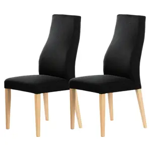 Feodosiy Upholstered Dining Chair (Set of 2) Black / Beech