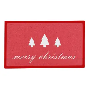 Red Merry Christmas Outdoor Doormat 70 x 40cm