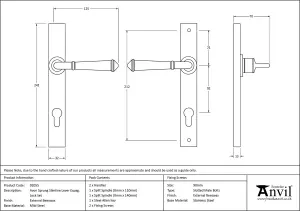 From The Anvil External Beeswax Regency Slimline Lever Espag. Lock Set