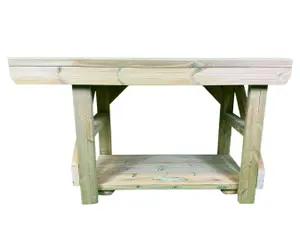 Heavy Duty BBQ / Pizza Oven Garden Table. Outdoor Kitchen Table. Single Shelf, 4FT