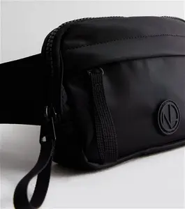 New Look Black Nylon Pocket Front Bumbag