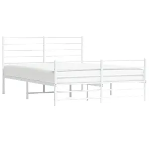 Berkfield Metal Bed Frame with Headboard and Footboard White 120x200 cm