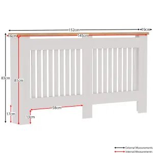 Vida Designs Arlington Large White MDF Radiator Cover