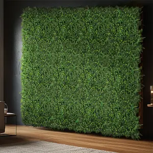 Artificial Grass Plant Wall Panel, Artificial Leaves Hedge Wall Panel H 8 cm