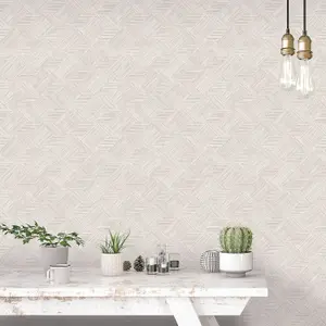 Galerie Evergreen Light Grey Grassy Tile Smooth Wallpaper