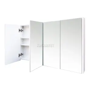 WestWood Wall Mount Mirror Bathroom Cabinet Unit Storage Cupboard White