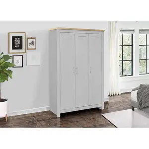 Birlea Highgate 3 Door Wardrobe Grey & Oak