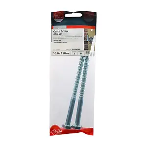 TIMCO Coach Screws Hex Head Silver  - 10.0 x 150