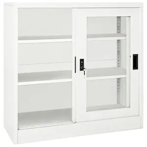 Berkfield Sliding Door Cabinet White 90x40x90 cm Steel