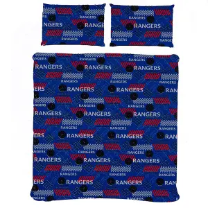 Rangers FC Reversible Pulse Duvet Cover Set Royal Blue/White/Red (Single)