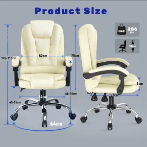 Ergonomic Office Chair with Tilt Function-Beige