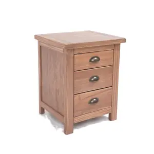 Padua 3 Drawer Bedside Table Brass Cup Handle