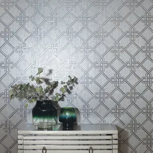 Arthouse Gianni Foil Silver Wallpaper