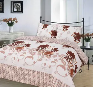 Bethany Floral Print Quilt Reversible Duvet Cover Set With Matching Pillow Cases