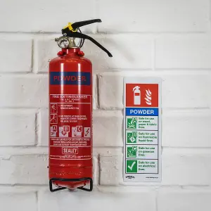 Sealey Safe Conditions Sign Powder Fire Extinguisher Self-Adhesive x10 SS52V10