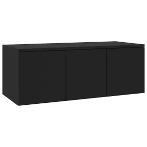 vidaXL TV Cabinet Black 80x34x30 cm Engineered Wood