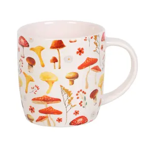 Something Different Mushroom All-Over Print Mug Orange/Yellow/Cream (One Size)