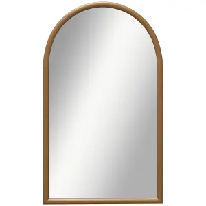 HOMCOM Wall Mirror, Arch Mirror for Wall Mounted, Home Decor, Brown