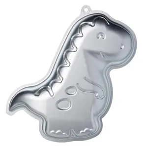 KitchenCraft Silver Anodised Dinosaur Shaped Cake Pan