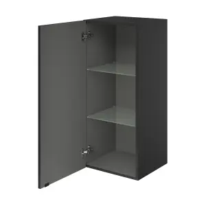 GoodHome Imandra Matt Black Single Deep Wall cabinet (W)400mm (H)900mm